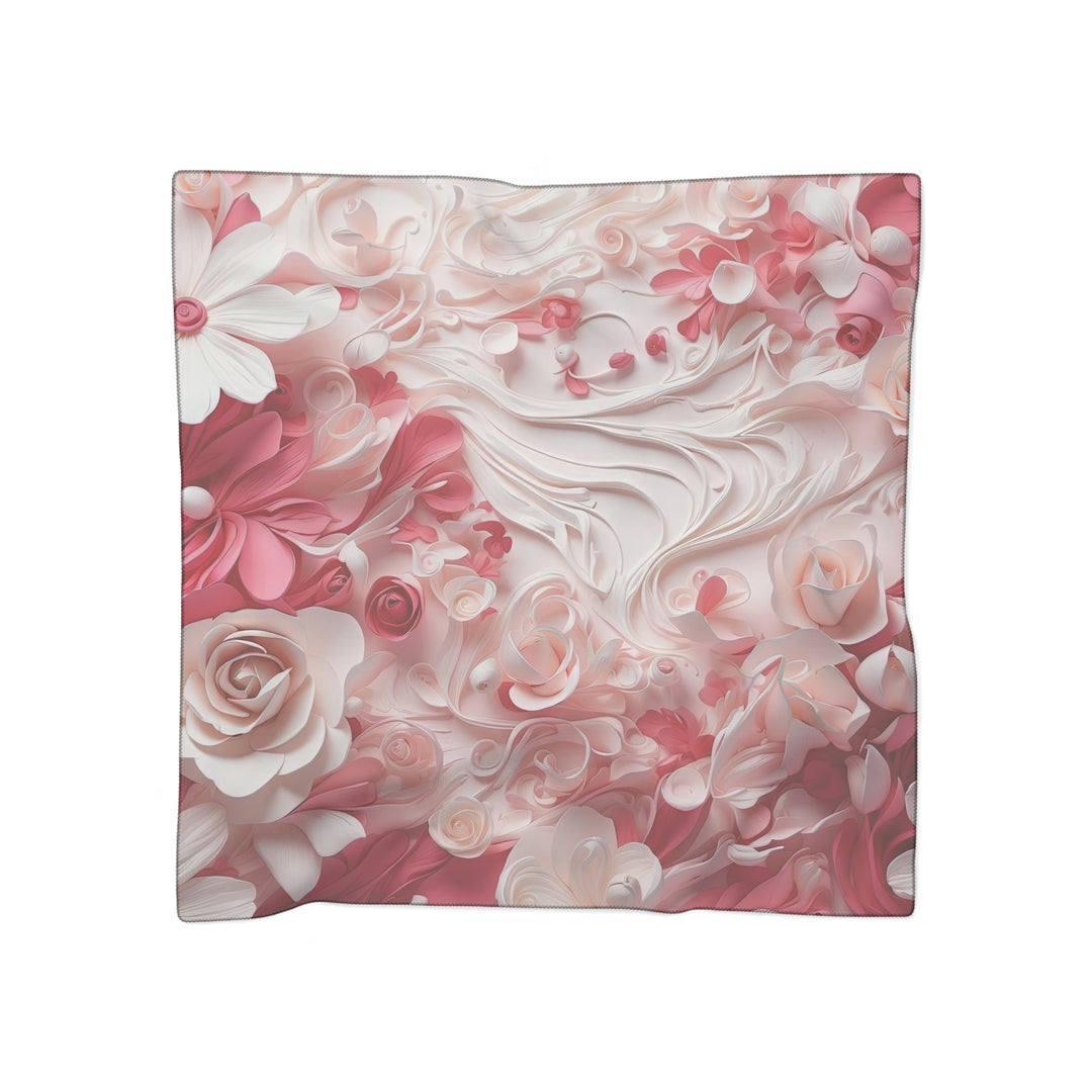 Floral Swirls Abstraction - Poly Scarf - Accessories - g(0D·IO) - Poly voile - 50" × 50" -