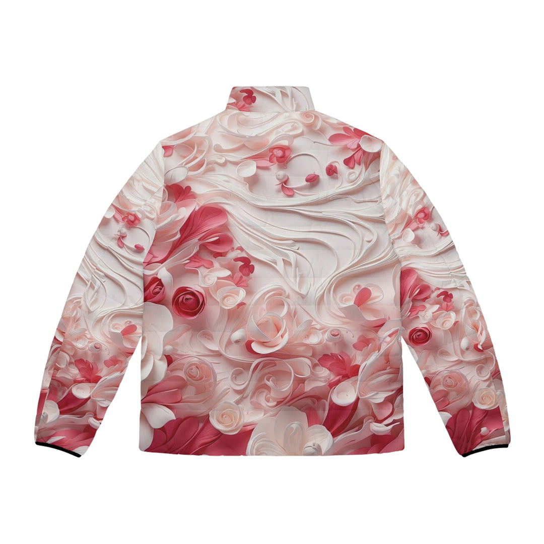 Floral Swirls Abstraction - Puffer Jacket - All Over Prints - g(0D·IO) - S - Black zipper -