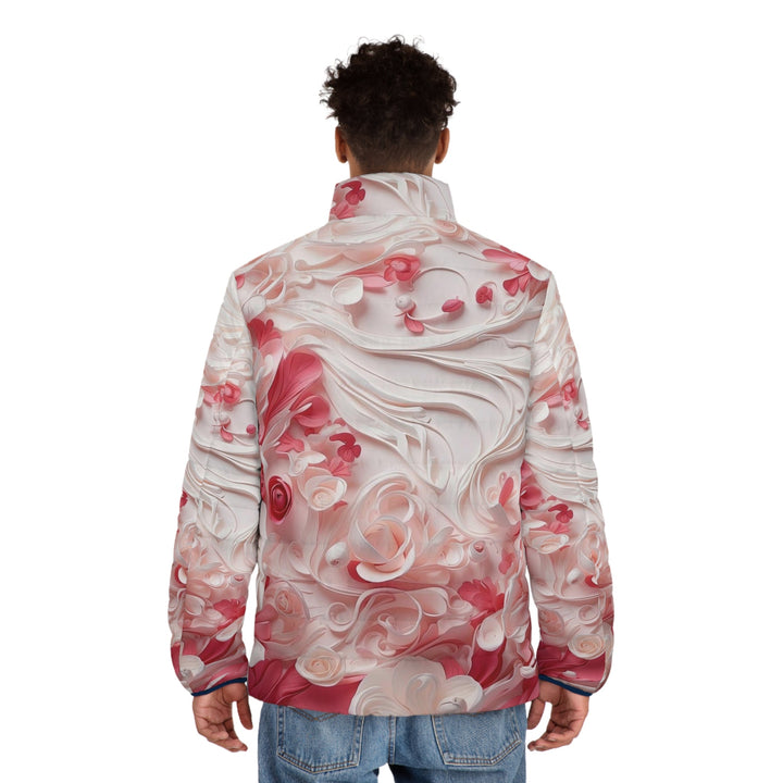 Floral Swirls Abstraction - Puffer Jacket - All Over Prints - g(0D·IO) - S - Black zipper -