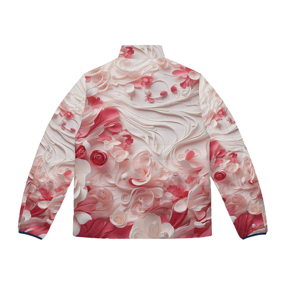 Floral Swirls Abstraction - Puffer Jacket - All Over Prints - g(0D·IO) - S - Black zipper -