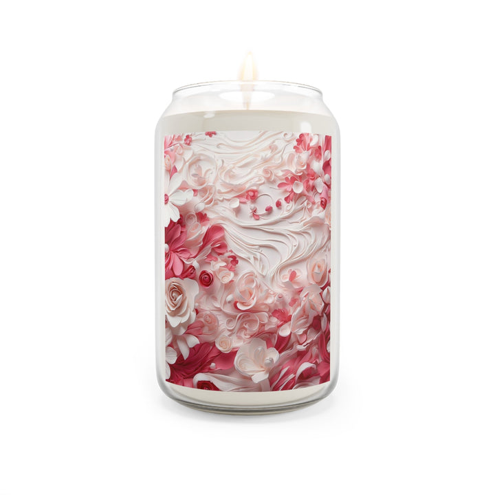 Floral Swirls Abstraction - Scented Candle - Home Decor - g(0D·IO) - Comfort Spice - 13.75oz -