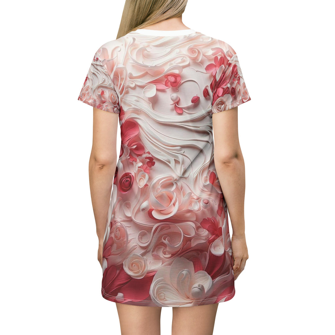 Floral Swirls Abstraction - T-Shirt Dress - All Over Prints - g(0D·IO) - XS - -