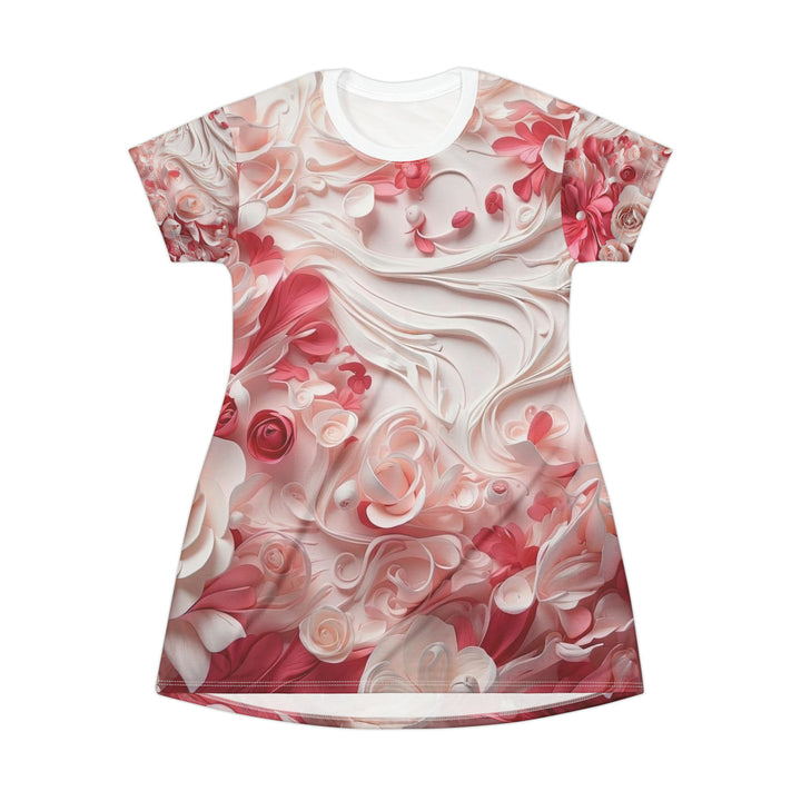 Floral Swirls Abstraction - T-Shirt Dress - All Over Prints - g(0D·IO) - XS - -