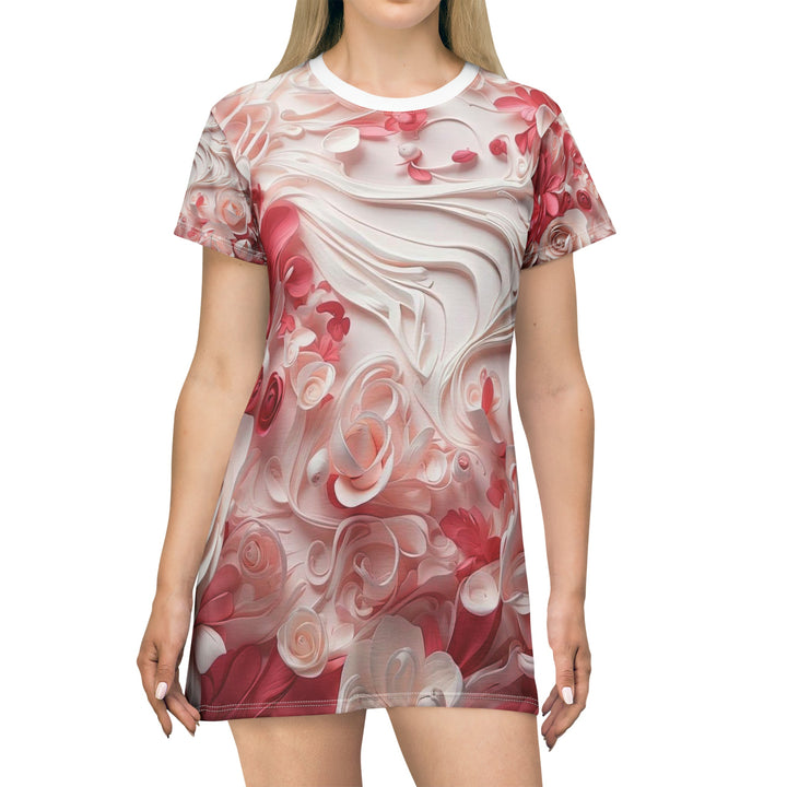 Floral Swirls Abstraction - T-Shirt Dress - All Over Prints - g(0D·IO) - XS - -