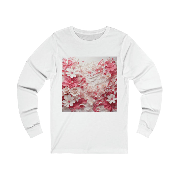 Floral Swirls Abstraction - Unisex Jersey Long Sleeve Tee - Long-sleeve - g(0D·IO) - S - White -