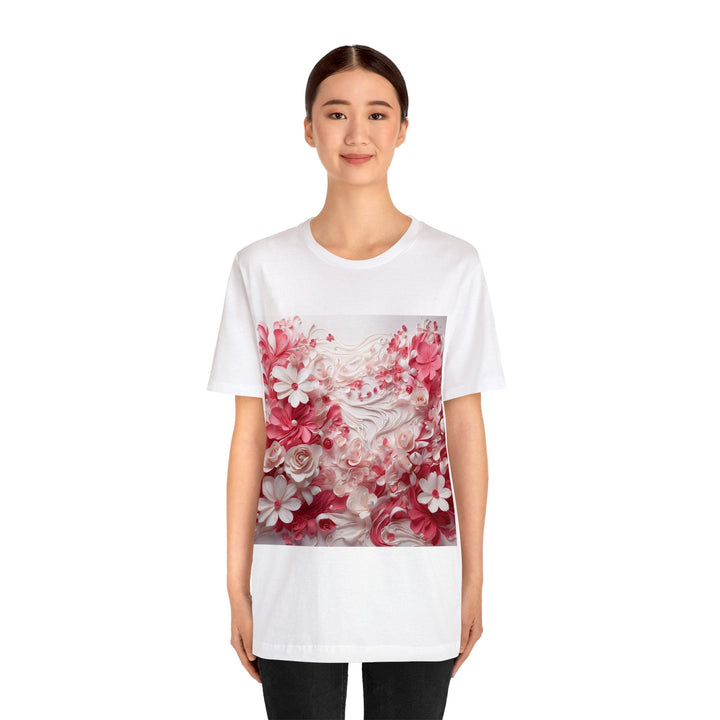 Floral Swirls Abstraction - Unisex Jersey Short Sleeve Tee - T-Shirt - g(0D·IO) - Black - S -