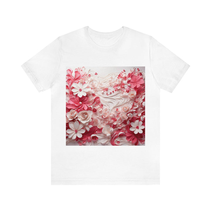 Floral Swirls Abstraction - Unisex Jersey Short Sleeve Tee - T-Shirt - g(0D·IO) - White - S -