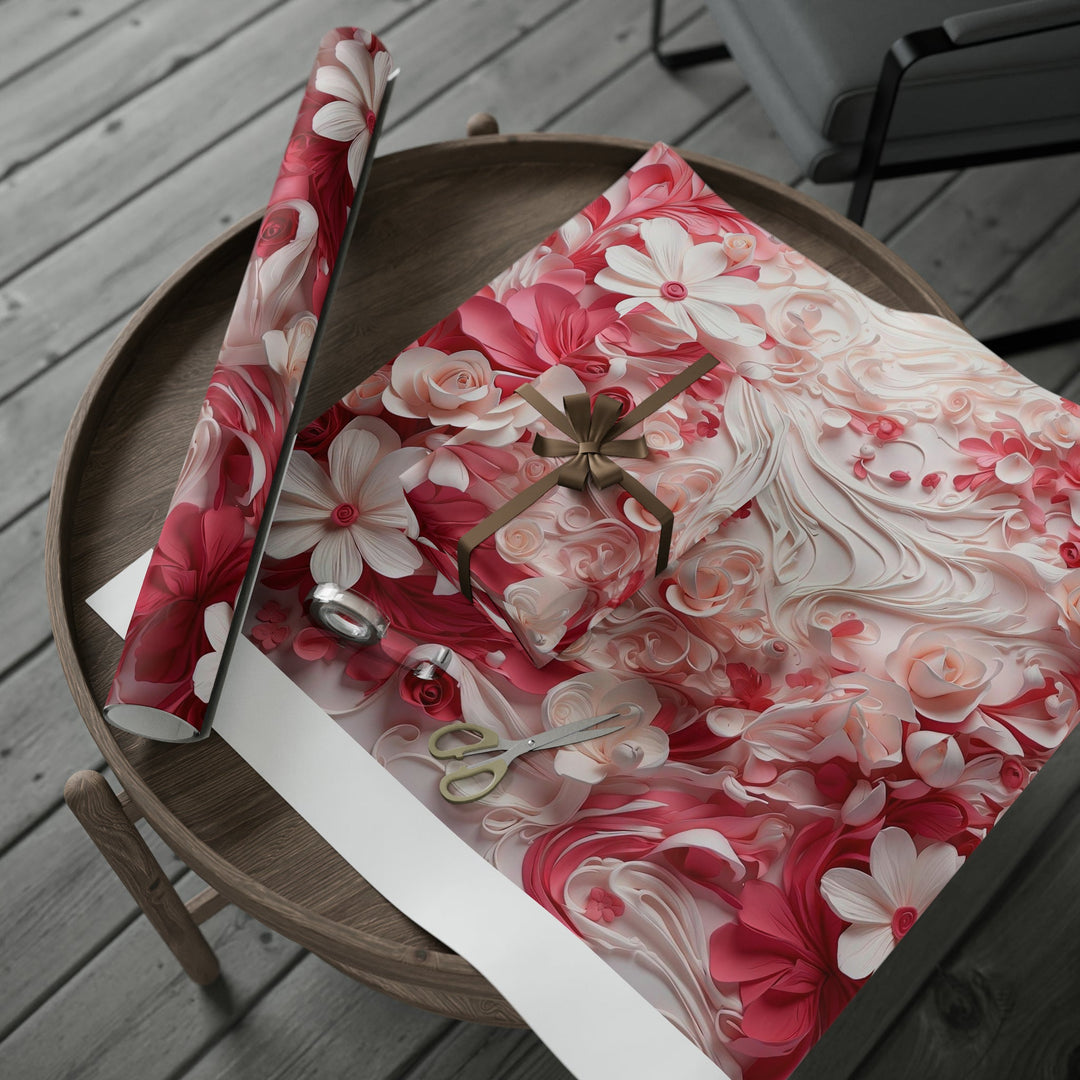 Floral Swirls Abstraction - Wrapping Paper - Home Decor - g(0D·IO) - 30'' x 72'' - Matte -