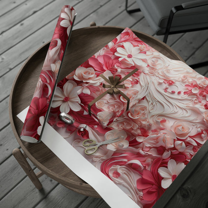 Floral Swirls Abstraction - Wrapping Paper - Home Decor - g(0D·IO) - 30'' x 72'' - Matte -