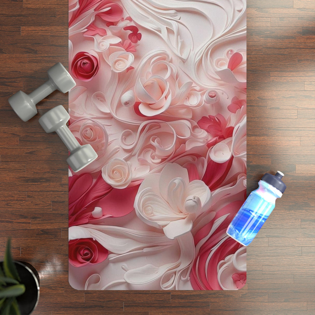 Floral Swirls Abstraction - Yoga Mat - Home Decor - g(0D·IO) - 24” x 68” - -