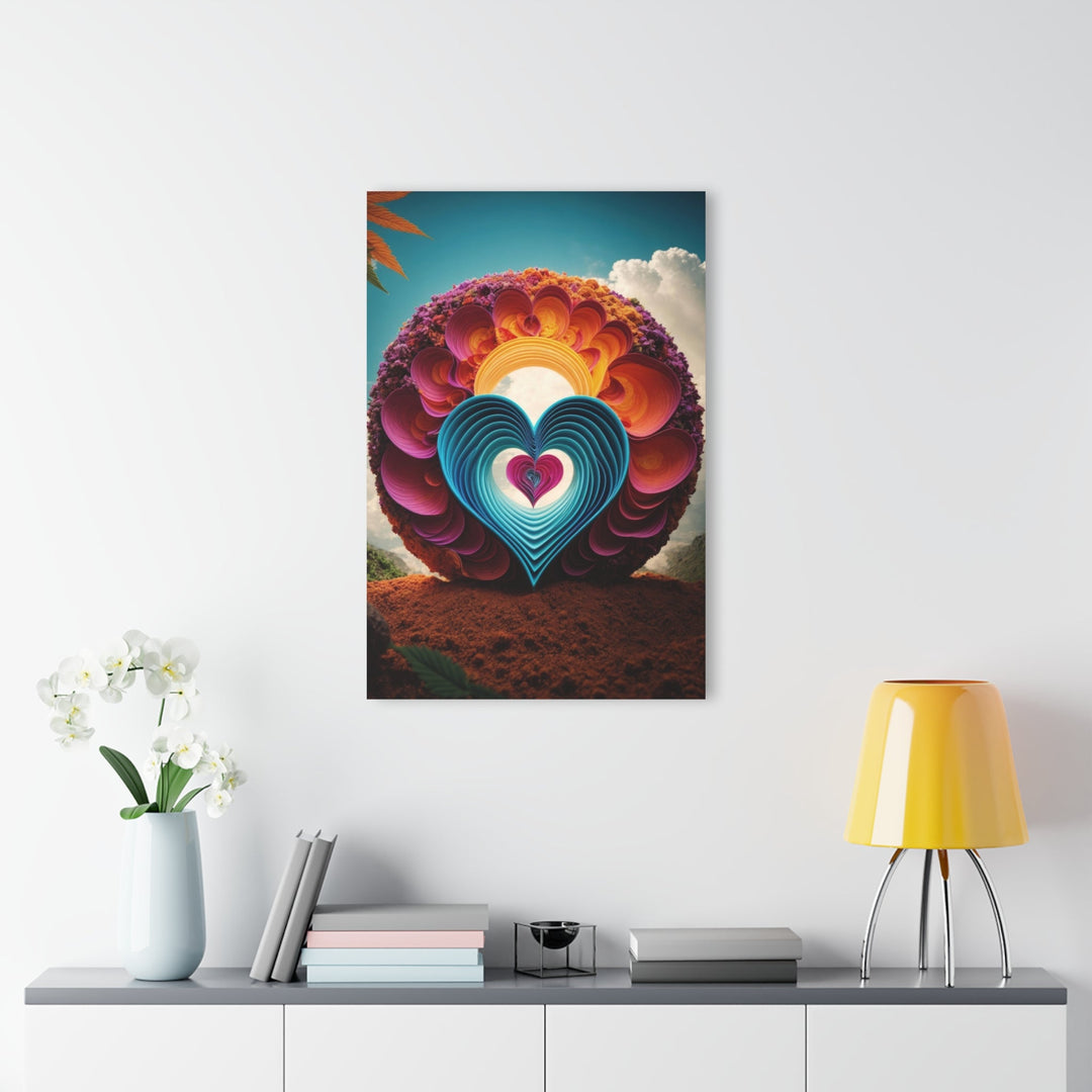 Heart Layers Blossom - Acrylic Prints (French Cleat Hanging) - Home Decor - g(0D·IO) - 24" x 36" (Vertical) - 0.25'' -