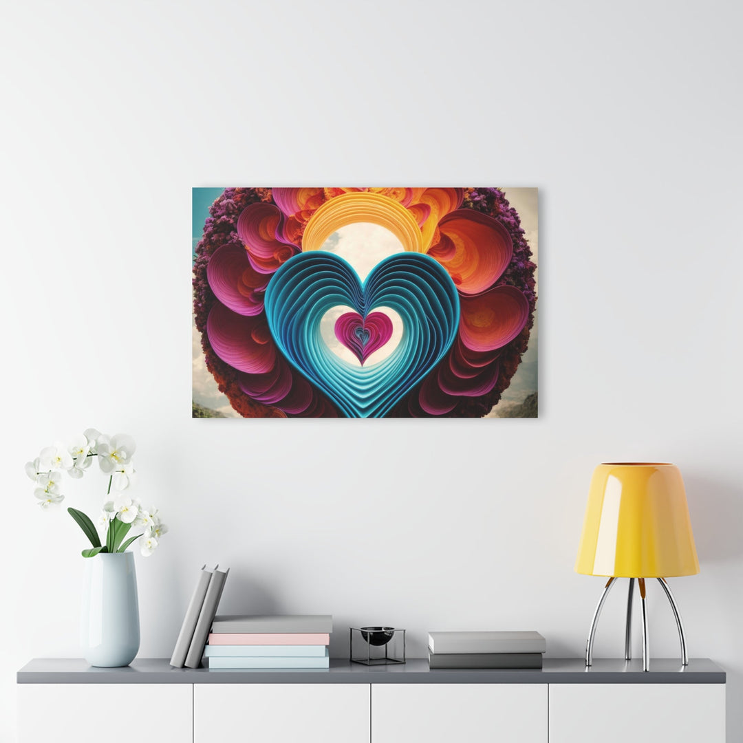 Heart Layers Blossom - Acrylic Prints (French Cleat Hanging) - Home Decor - g(0D·IO) - 24" x 36" (Vertical) - 0.25'' -
