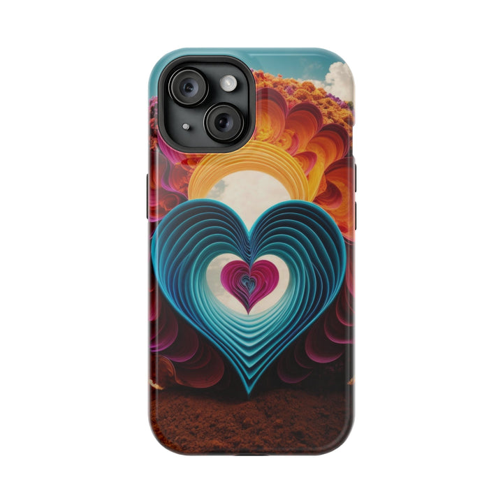 Heart Layers Blossom - MagSafe Tough Case - Phone Case - g(0D·IO) - iPhone 15 - Glossy -