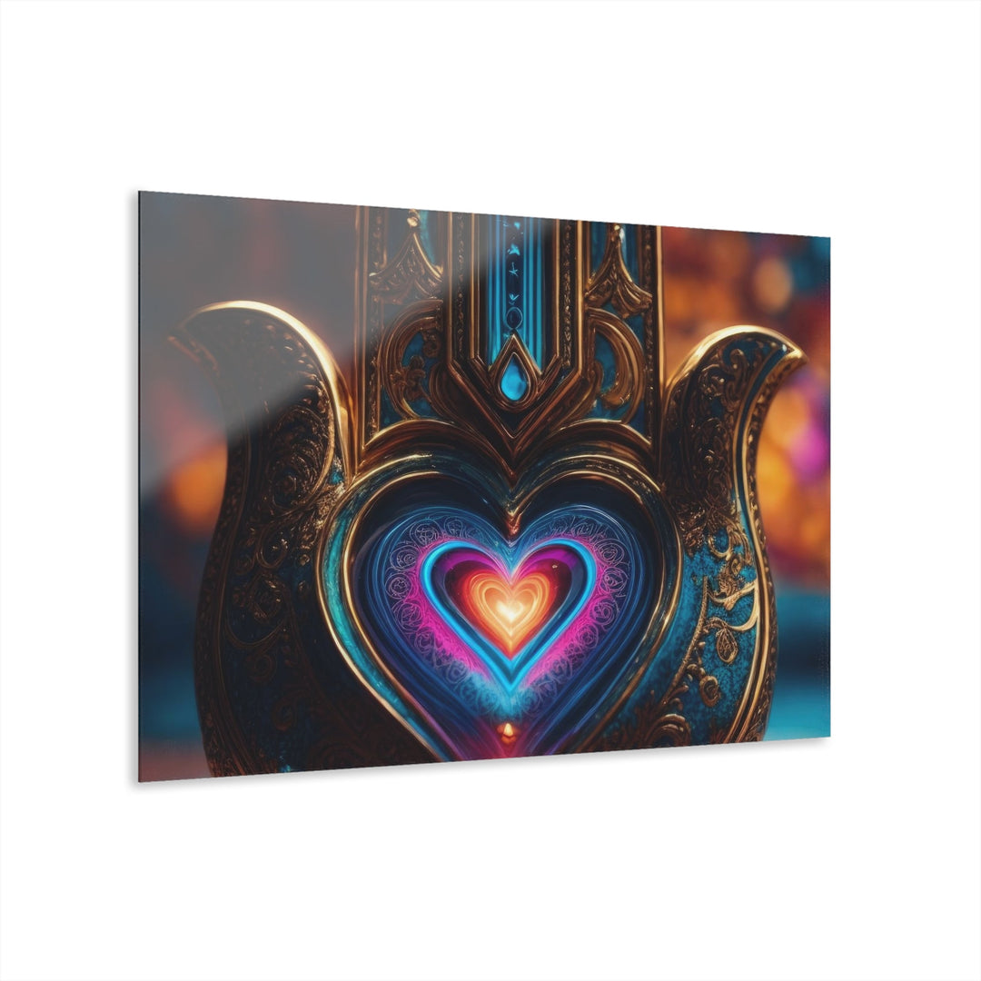 Illuminated Heart Lamp - Acrylic Prints (French Cleat Hanging) - Home Decor - g(0D·IO) - 36" x 24" (Horizontal) - 0.25'' -