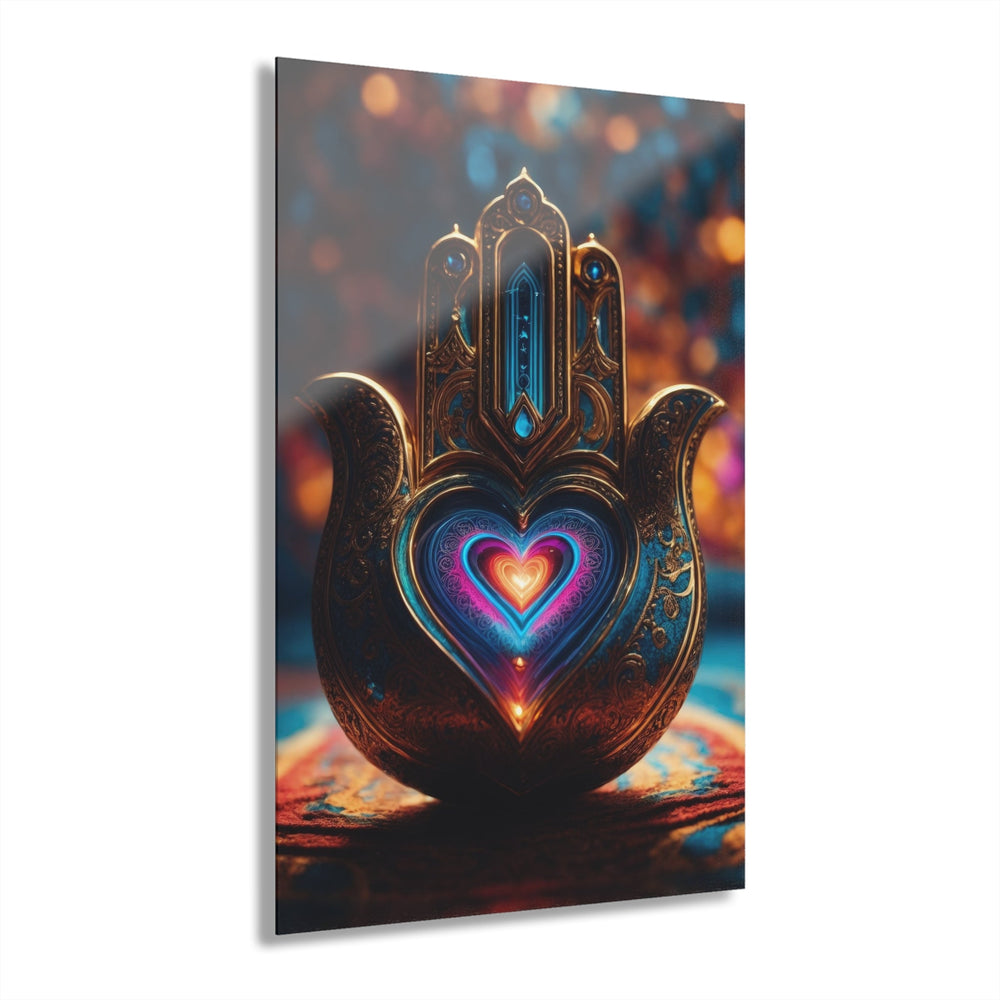 Illuminated Heart Lamp - Acrylic Prints (French Cleat Hanging) - Home Decor - g(0D·IO) - 24" x 36" (Vertical) - 0.25'' -