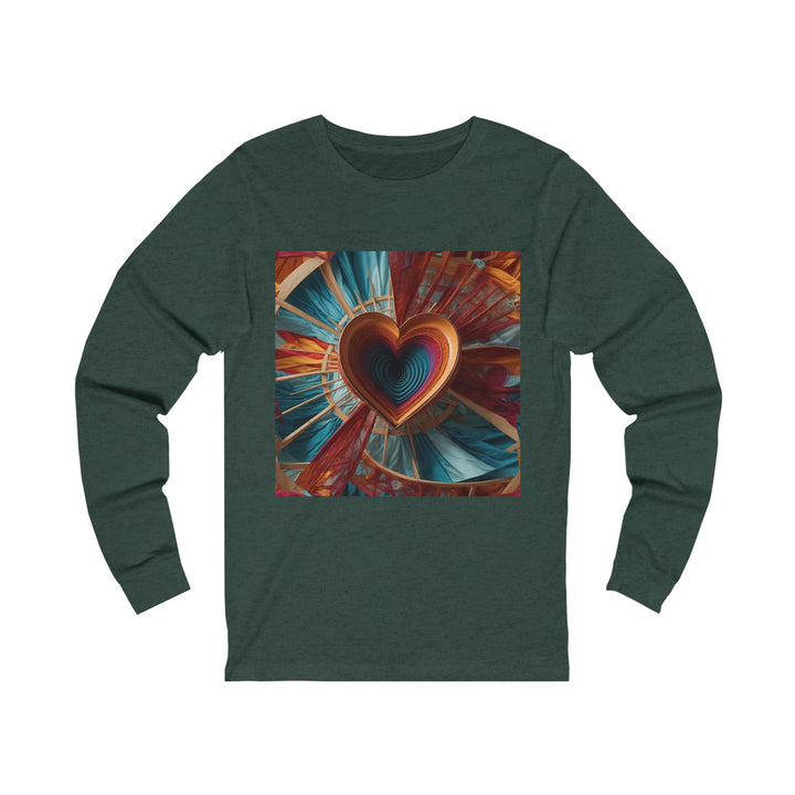 Infinite Heart Canopy - Unisex Jersey Long Sleeve Tee - Long-sleeve - g(0D·IO) - S - Heather Forest -