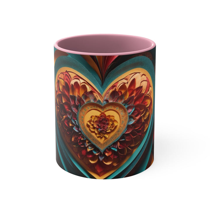 Infinite Layered Heart - Accent Coffee Mug - Mug - g(0D·IO) - Pink - 11oz -