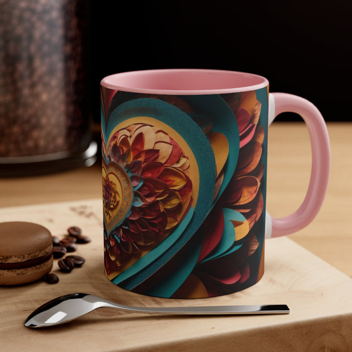 Infinite Layered Heart - Accent Coffee Mug - Mug - g(0D·IO) - Pink - 11oz -