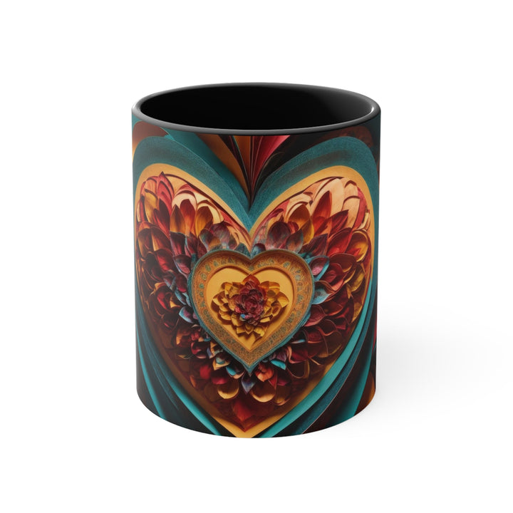 Infinite Layered Heart - Accent Coffee Mug - Mug - g(0D·IO) - Black - 11oz -