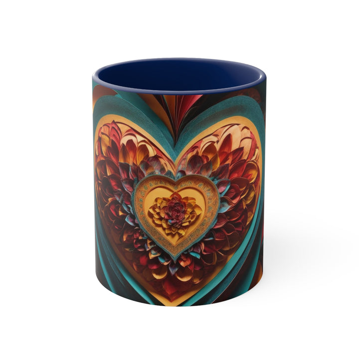 Infinite Layered Heart - Accent Coffee Mug - Mug - g(0D·IO) - Navy - 11oz -