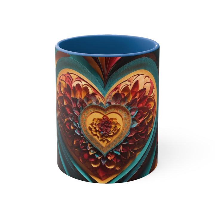 Infinite Layered Heart - Accent Coffee Mug - Mug - g(0D·IO) - Blue - 11oz -