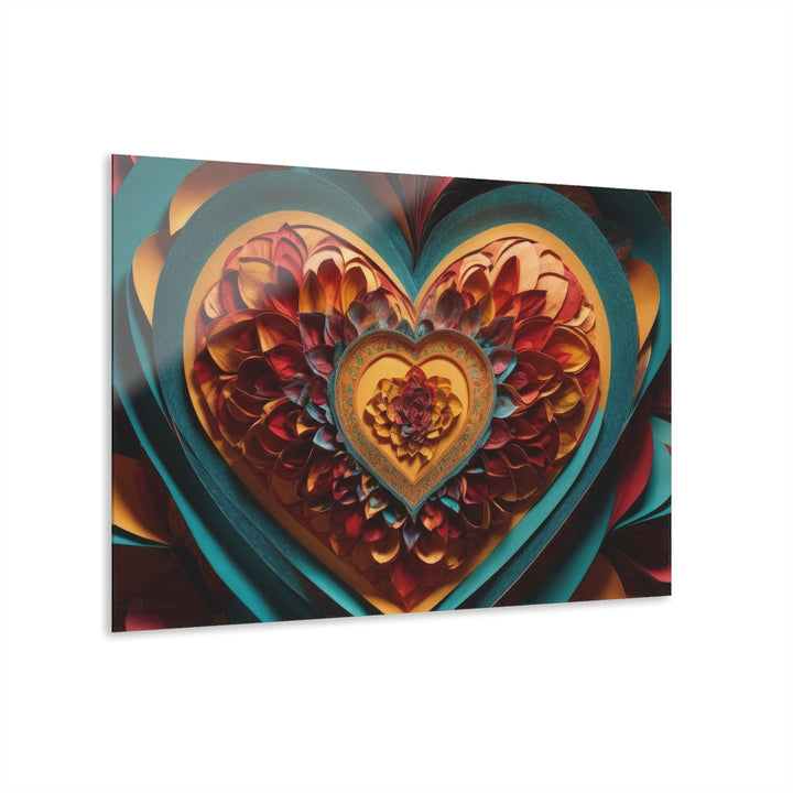 Infinite Layered Heart - Acrylic Prints (French Cleat Hanging) - Home Decor - g(0D·IO) - 36" x 24" (Horizontal) - 0.25'' -