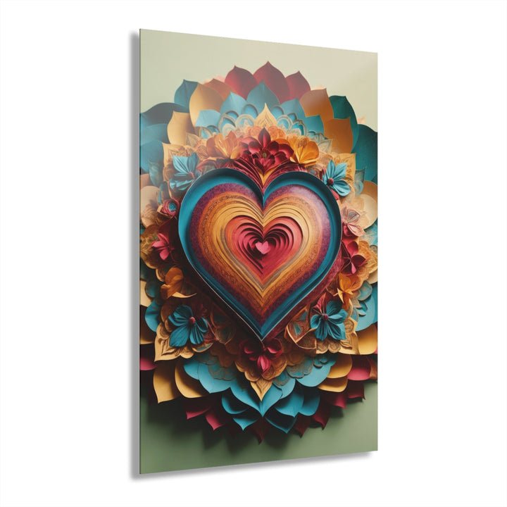Infinite Layered Heart - Acrylic Prints (French Cleat Hanging) - Home Decor - g(0D·IO) - 24" x 36" (Vertical) - 0.25'' -