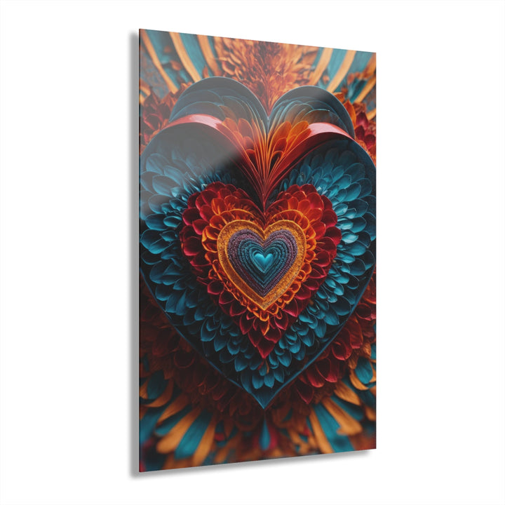 Infinite Layered Heart - Acrylic Prints (French Cleat Hanging) - Home Decor - g(0D·IO) - 24" x 36" (Vertical) - 0.25'' -
