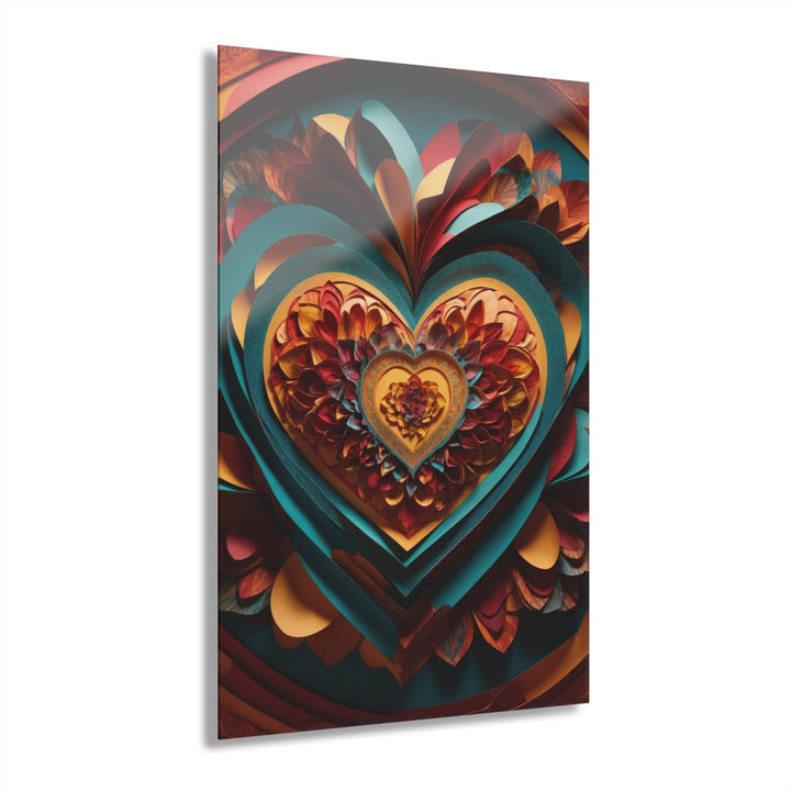 Infinite Layered Heart - Acrylic Prints (French Cleat Hanging) - Home Decor - g(0D·IO) - 24" x 36" (Vertical) - 0.25'' -