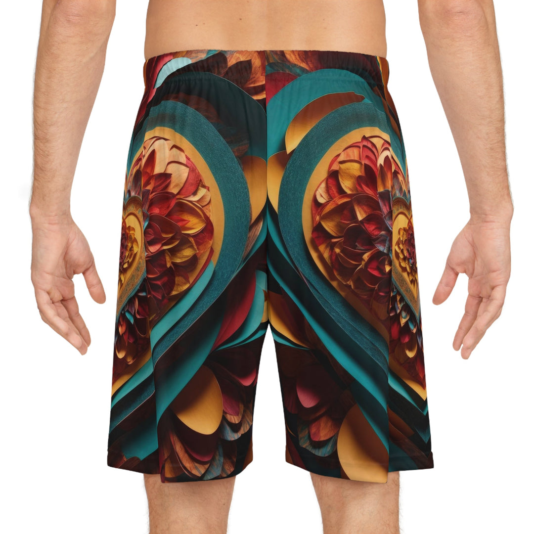 Infinite Layered Heart - AOP Basketball Shorts - All Over Prints - g(0D·IO) - Seam thread color automatically matched to design - XS -