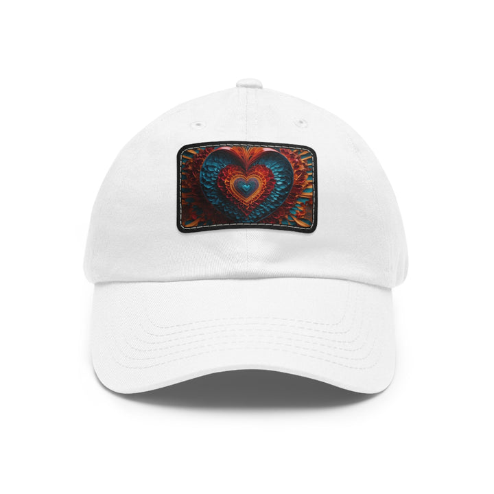 Infinite Layered Heart - Dad Hat - Hats - g(0D·IO) - White / Black patch - Rectangle - One size