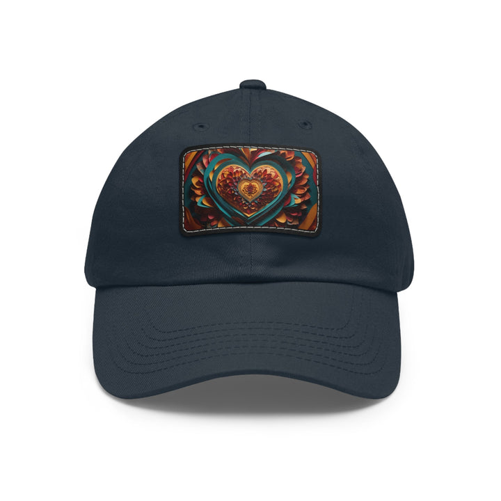 Infinite Layered Heart - Dad Hat - Hats - g(0D·IO) - Navy / Black patch - Rectangle - One size