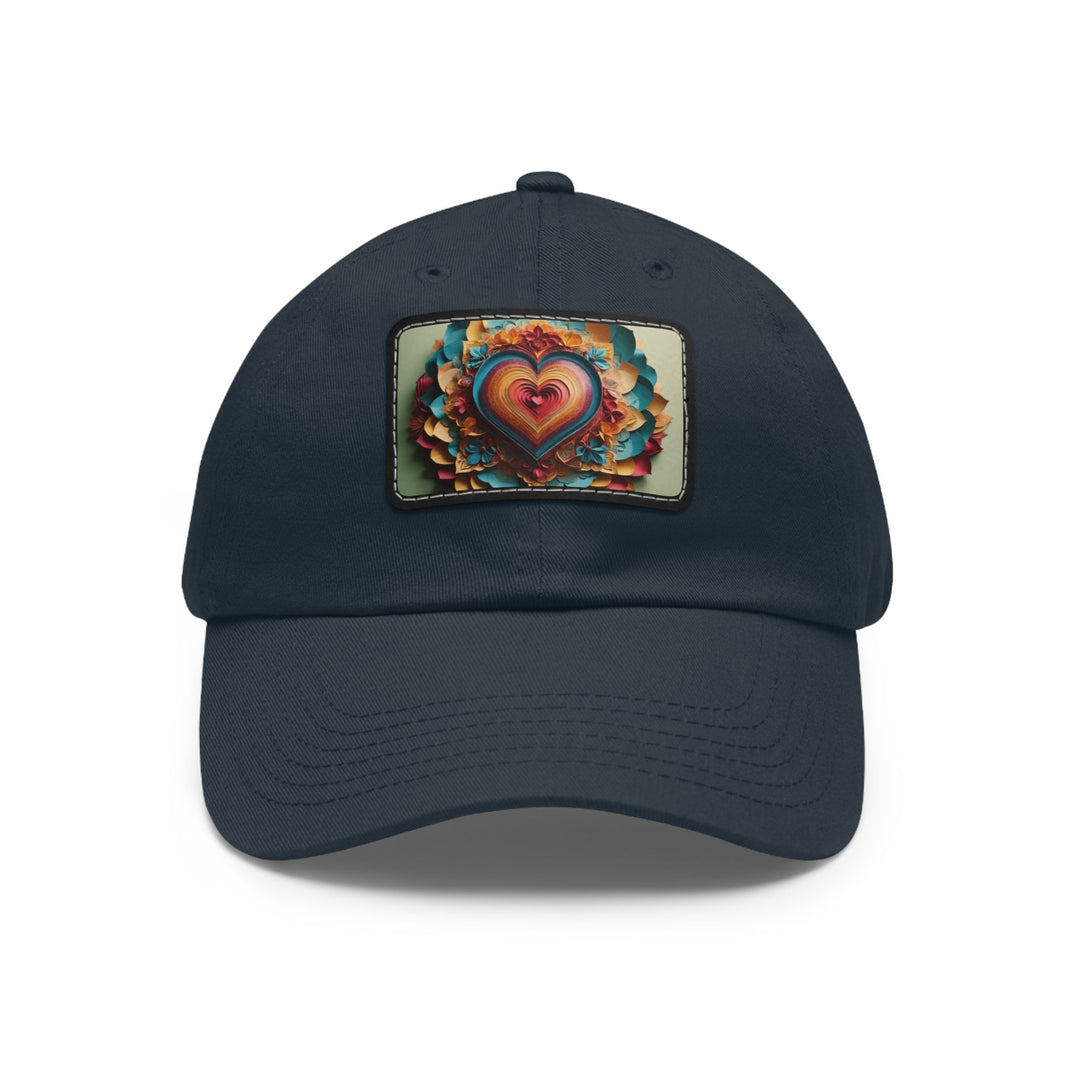 Infinite Layered Heart - Dad Hat - Hats - g(0D·IO) - Navy / Black patch - Rectangle - One size