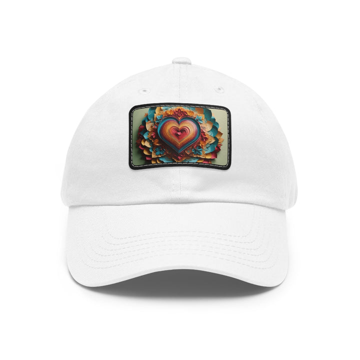 Infinite Layered Heart - Dad Hat - Hats - g(0D·IO) - White / Black patch - Rectangle - One size