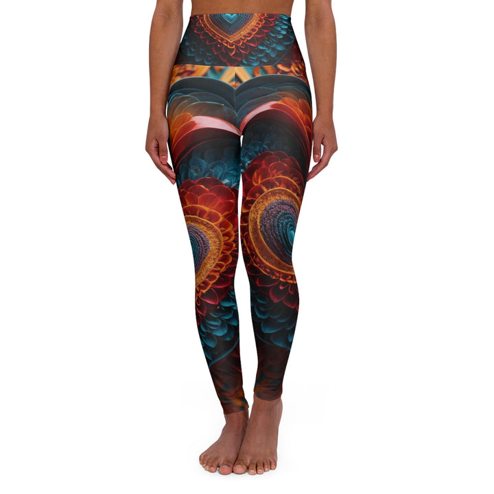 Infinite Layered Heart - High Waisted AOP Yoga Leggings - All Over Prints - g(0D·IO) - XS - -