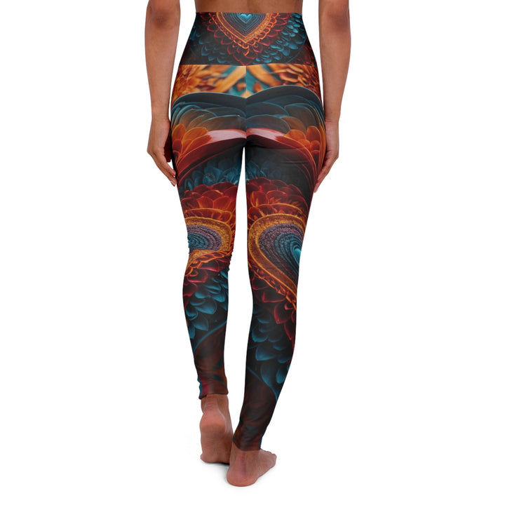 Infinite Layered Heart - High Waisted AOP Yoga Leggings - All Over Prints - g(0D·IO) - XS - -