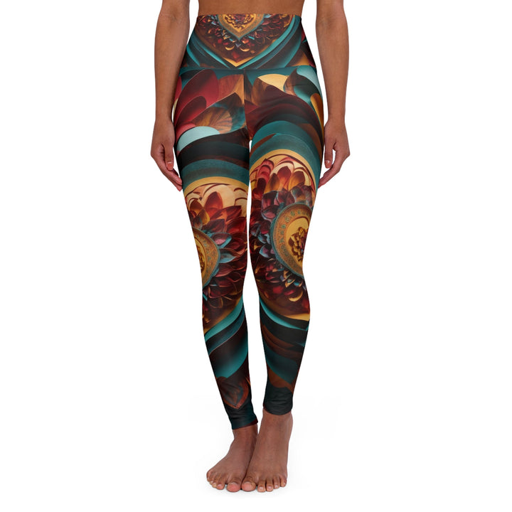 Infinite Layered Heart - High Waisted AOP Yoga Leggings - All Over Prints - g(0D·IO) - XS - -