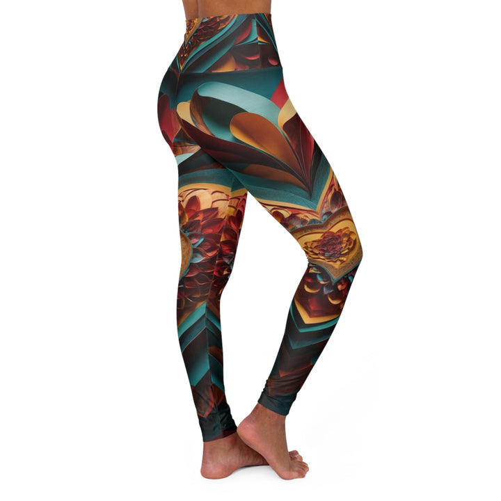 Infinite Layered Heart - High Waisted AOP Yoga Leggings - All Over Prints - g(0D·IO) - XS - -