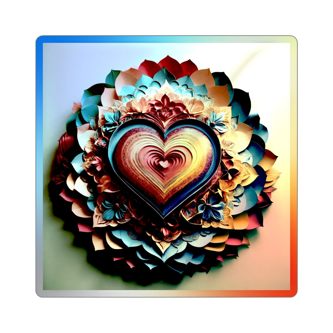 Infinite Layered Heart - Holographic Die-Cut Sticker - Paper products - g(0D·IO) - 6" × 6" - Die-Cut - Holographic