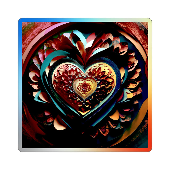 Infinite Layered Heart - Holographic Die-Cut Sticker - Paper products - g(0D·IO) - 3" × 3" - Die-Cut - Holographic