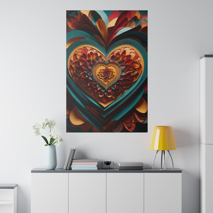 Infinite Layered Heart - Matte Canvas - Canvas - g(0D·IO) - 32" x 32" (Square) - 0.75'' -