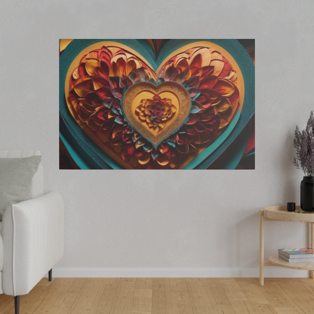 Infinite Layered Heart - Matte Canvas - Canvas - g(0D·IO) - 32" x 32" (Square) - 0.75'' -