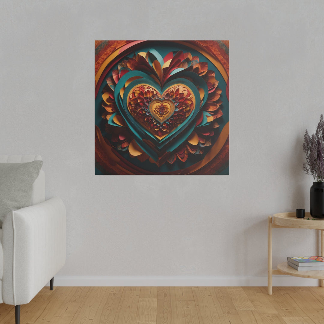 Infinite Layered Heart - Matte Canvas - Canvas - g(0D·IO) - 32" x 32" (Square) - 0.75'' -