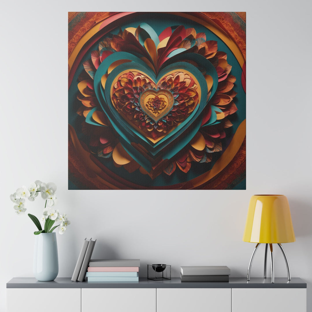 Infinite Layered Heart - Matte Canvas - Canvas - g(0D·IO) - 32" x 32" (Square) - 0.75'' -