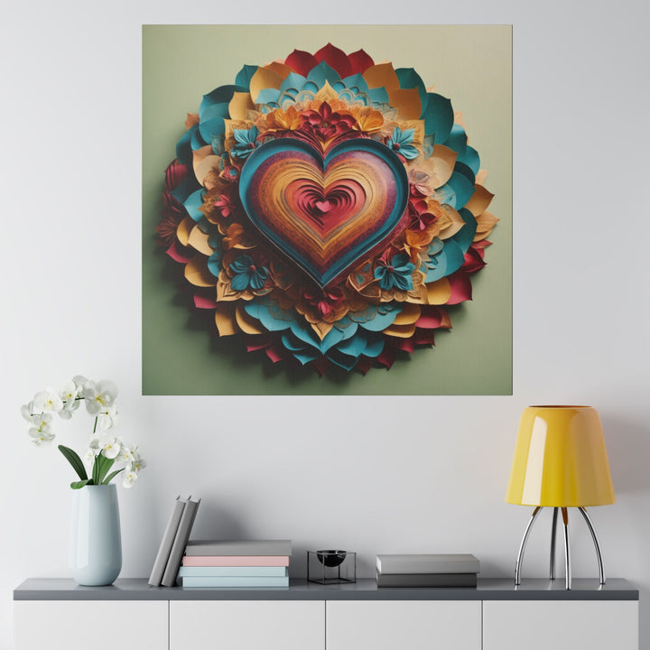 Infinite Layered Heart - Matte Canvas - Canvas - g(0D·IO) - 32" x 32" (Square) - 0.75'' -