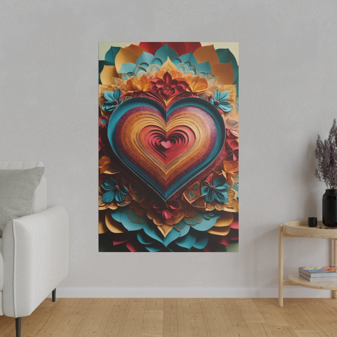 Infinite Layered Heart - Matte Canvas - Canvas - g(0D·IO) - 32" x 32" (Square) - 0.75'' -