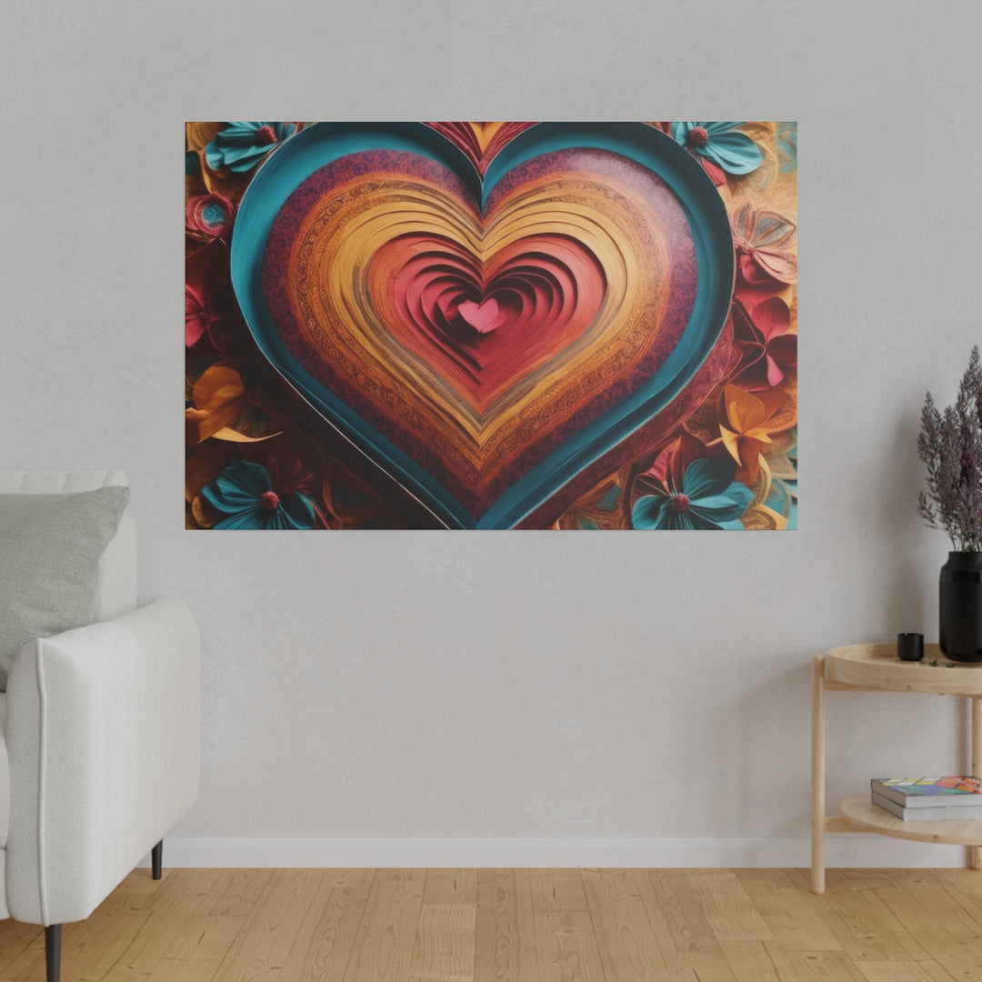 Infinite Layered Heart - Matte Canvas - Canvas - g(0D·IO) - 32" x 32" (Square) - 0.75'' -