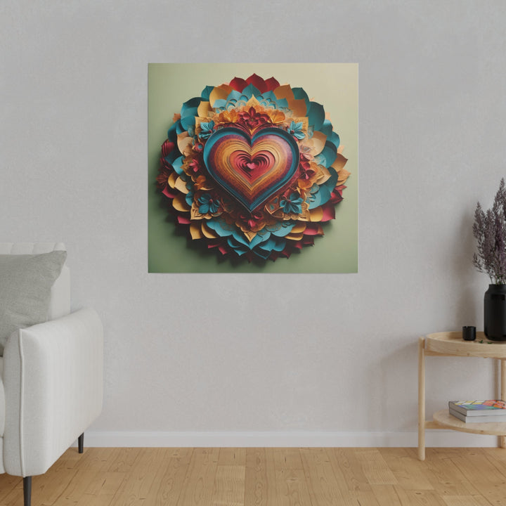 Infinite Layered Heart - Matte Canvas - Canvas - g(0D·IO) - 32" x 32" (Square) - 0.75'' -