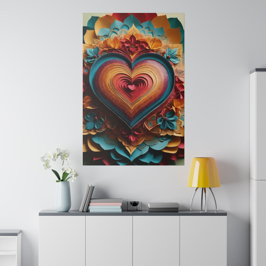 Infinite Layered Heart - Matte Canvas - Canvas - g(0D·IO) - 32" x 32" (Square) - 0.75'' -