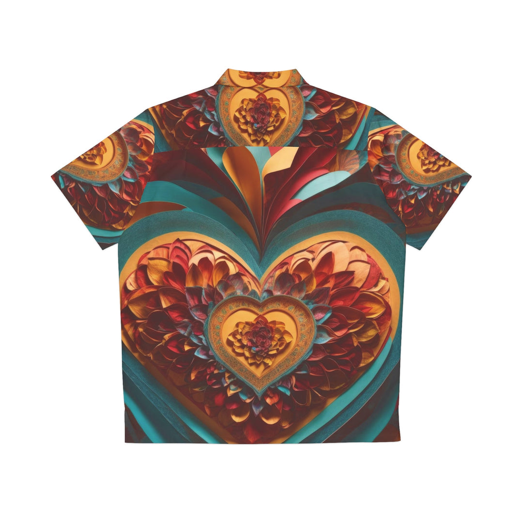 Infinite Layered Heart - Men's Hawaiian Shirt - All Over Prints - g(0D·IO) - S - Black -